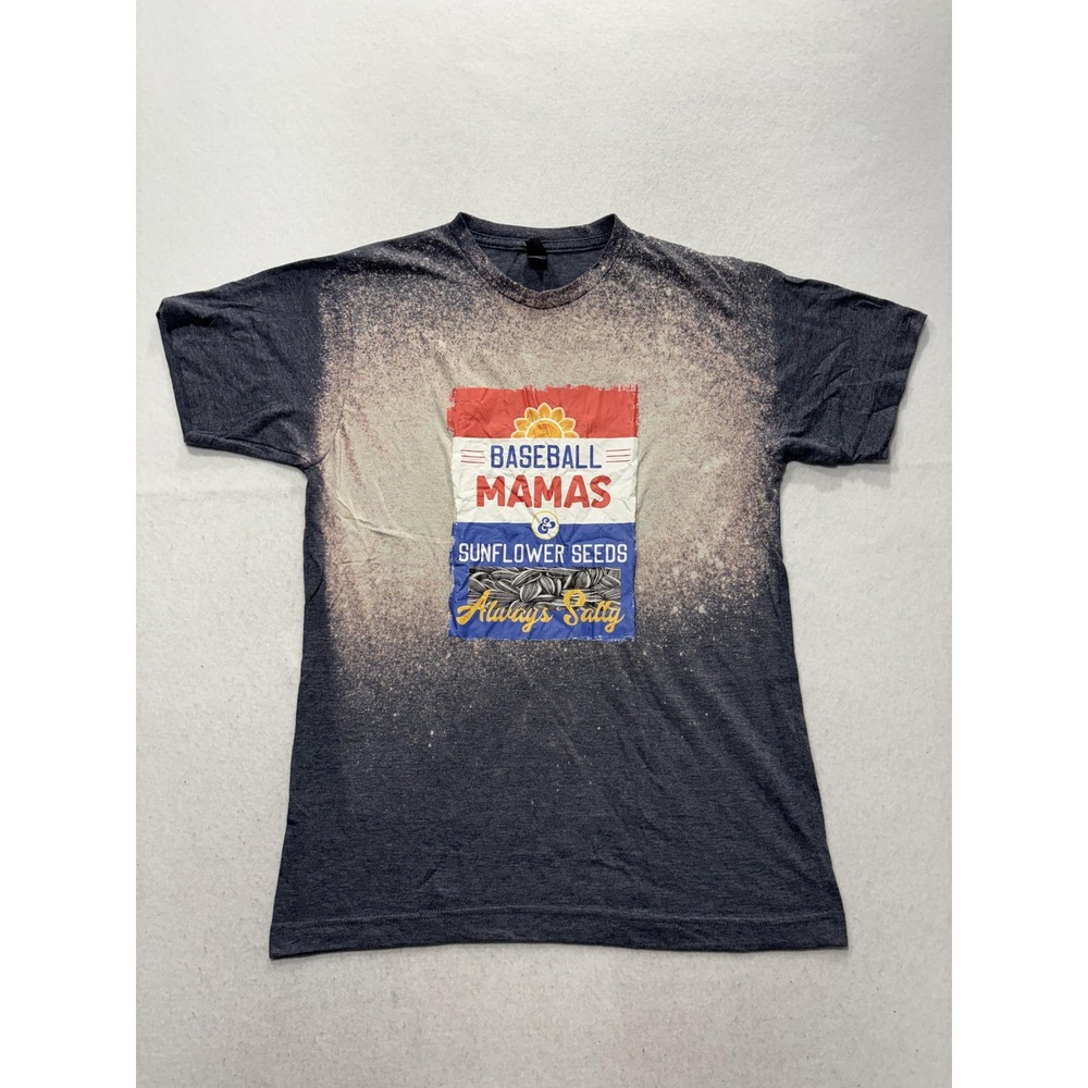 Tultex Shirt Womens Medium Gray Baseball Mamas Sunflower Seeds Graphic Tee